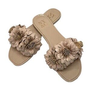 NY&C Anella Blush/Nude Floral Slide Sandals Size 8 Shoes Women's